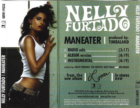 Nelly Furtado Maneater Cd Single Promo Discogs