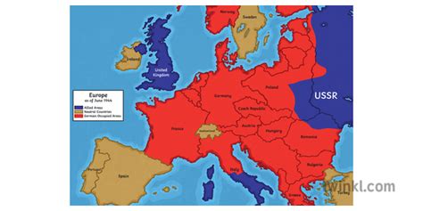 Nazi Occupied Europe Wwii Map Of Europe History Ks4 Ks3 Illustration Twinkl