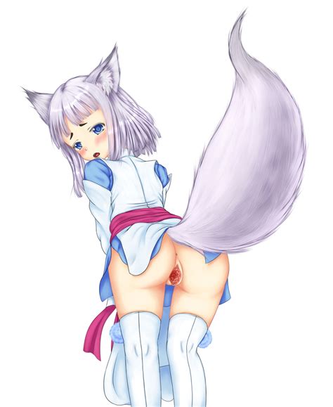 Rule 34 Animal Ears Blue Eyes Blush Female Fox Ears Fox Tail Highres