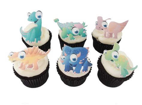 12 Edible Dinosaur Cupcake Toppers Theme By Incredibletoppers
