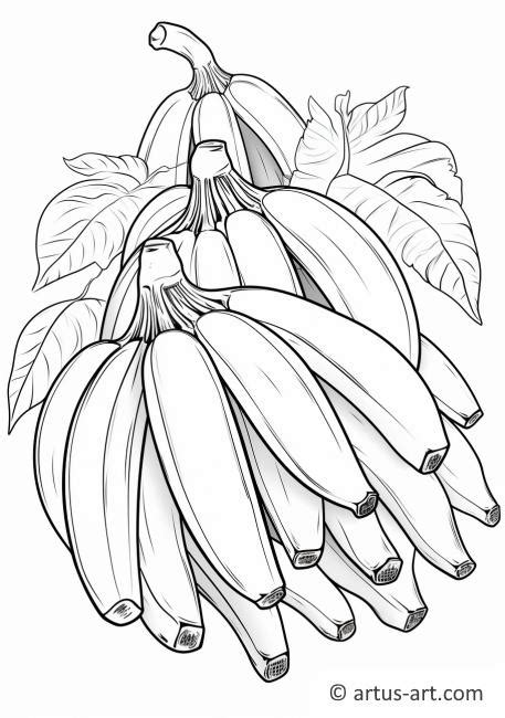 Bunch Of Bananas Coloring Page Free Download Artus Art