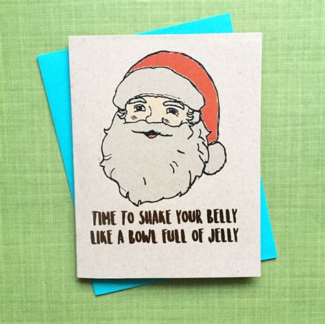 funny santa claus christmas card a2 handmade card father etsy