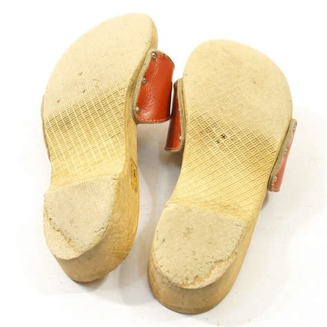 S Dr Scholl S Wooden Clog Sandals In Red Women S
