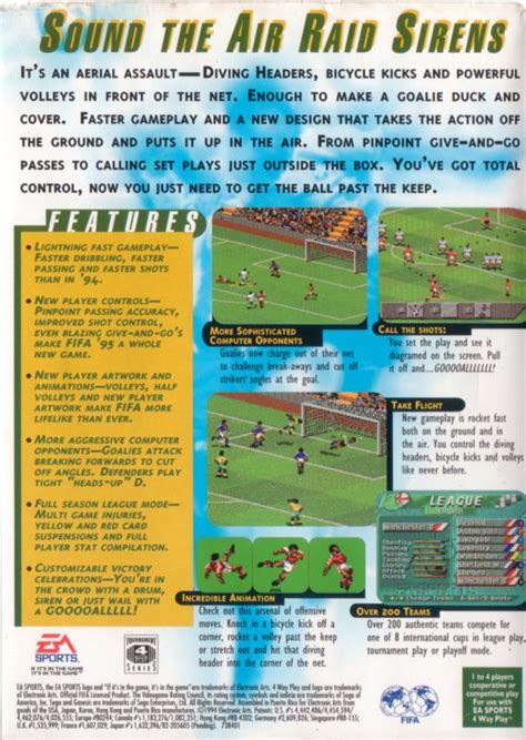 Fifa Soccer 95 Cover Or Packaging Material Mobygames