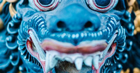 Close Up Of A Statue Of Barong A Balinese Deity · Free Stock Photo