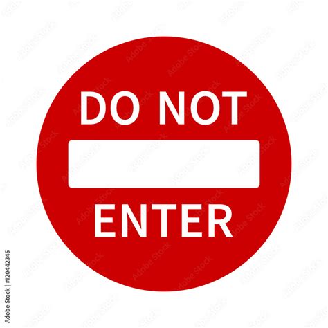 no entry or do not enter restricted area sign with text icon for apps and websites stock ベクター