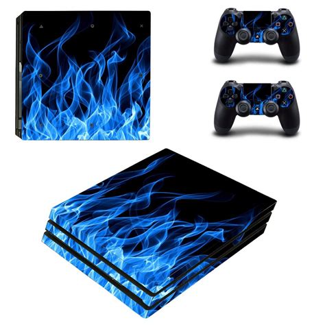 Blue Fire Ps4 Pro Skin Decal For Console And Controllers