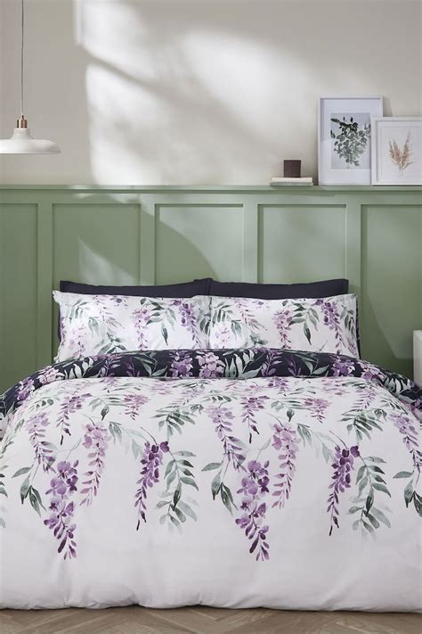 Buy Catherine Lansfield White Wisteria Duvet Cover And Pillowcase Set