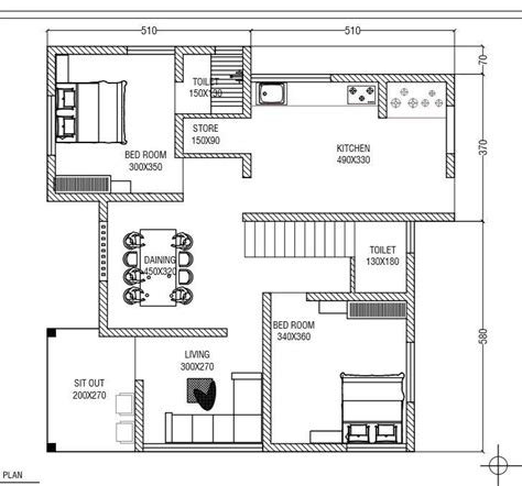 974 Sq Ft 2bhk Simple Single Storey Beautiful House And Plan Home