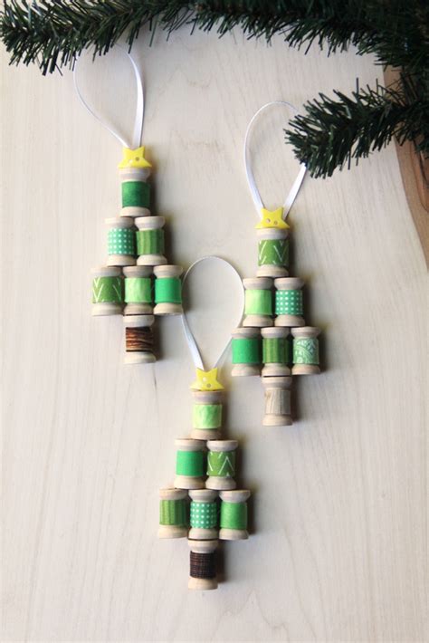 Wooden Spool Christmas Tree Ornament — Crafty Staci