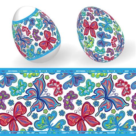 Set Of Isolated Easter Eggs And Seamless Geometric Patterns Happy