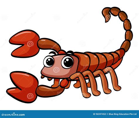 Scorpion With Happy Face Stock Vector Illustration Of Background