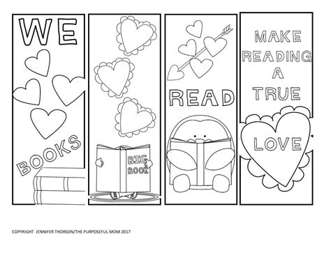 Free Valentines Day Bookmarks To Color The Purposeful Mom