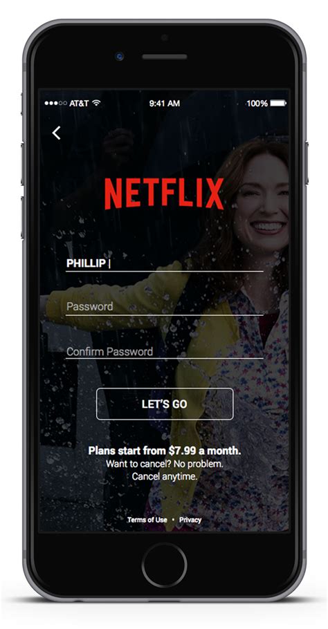 Dribbble Netflix Signup Dribbblepng By Phillip Le