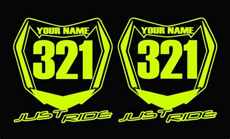 Motorcross Nummerplaat Sticker Aangepaste Naam En Nummer Mx Etsy
