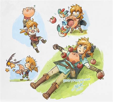 Link Kirby Cucco And Keese The Legend Of Zelda And More Drawn By