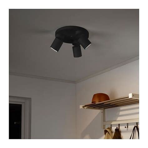 This stylish pendant light fitting from ikea is a great addition to your room when doing all those home improvements. NYMÅNE Ceiling spotlight with 3 spots - anthracite in 2020 ...