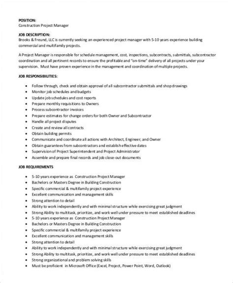 Best Project Manager Job Description Template Free Doc Example In 2021
