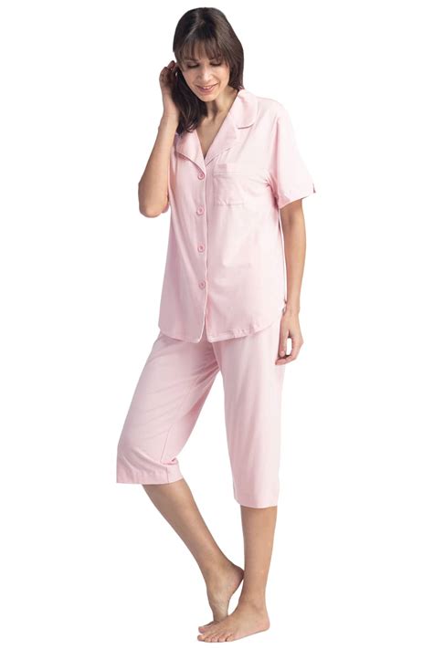 Womens Pajamas Organic Cotton Capri Pant Pajamas Fishers Finery