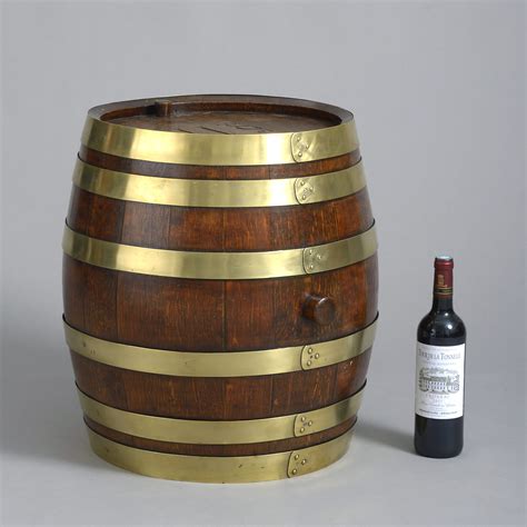 Large 19th Century Oak And Brass Coopered Novelty Rum Barrel Timothy