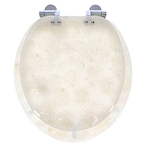 Ginsey Oyster Shell Deluxe Decorative Toilet Seat for Stylish Bathroom Décor Off white