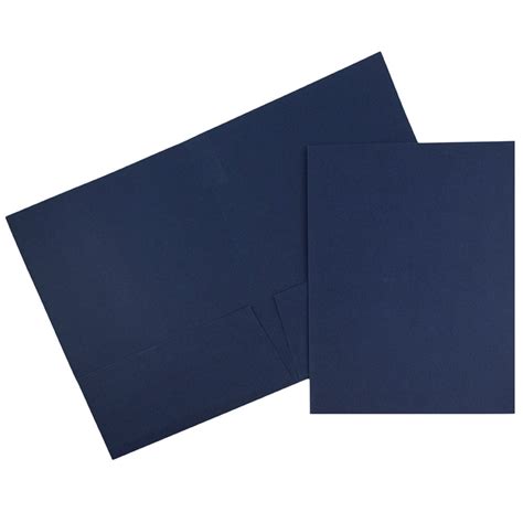 Jam Linen Two Pocket Folders Navy Blue 6pack