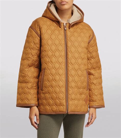 Womens Sandro Beige Quilted Hooded Jacket Harrods Uk