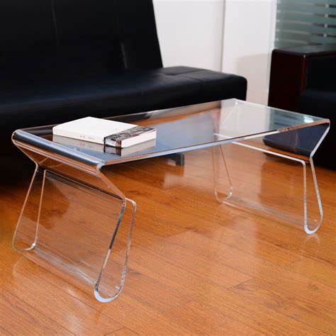 These nesting tables give you the chic clear style, with a low profile waterfall edge. Modern Clear Acrylic End Coffee Table Lucite Carrying Tray ...