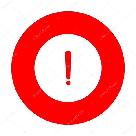 Exclamation Mark Sign White Icon On Red Circle Stock Vector Image By