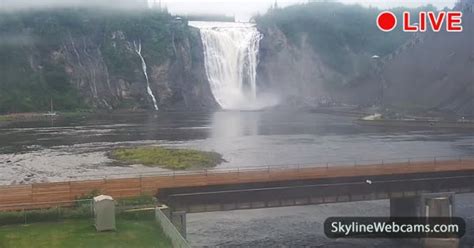 【live】 webcam montmorency falls park quebec city skylinewebcams