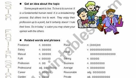 work to live or live to work? - ESL worksheet by echo_lin