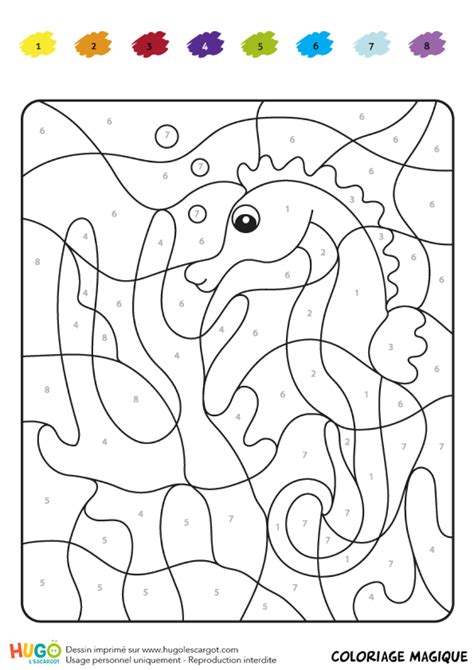 Coloriage Magique Ce1 Un Hippocampe