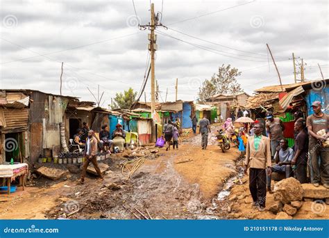Nairobi Kenya August 2019 Kibera Slum In Nairobi In Summer Kibera