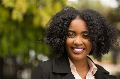 Beautiful Confident African American Woman Smiling Outside Stock Image