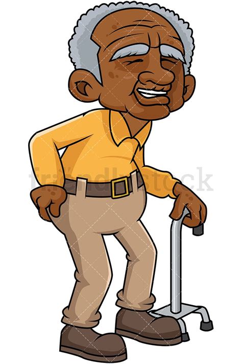 Black Old Man With Hip Pain Cartoon Vector Clipart Friendlystock