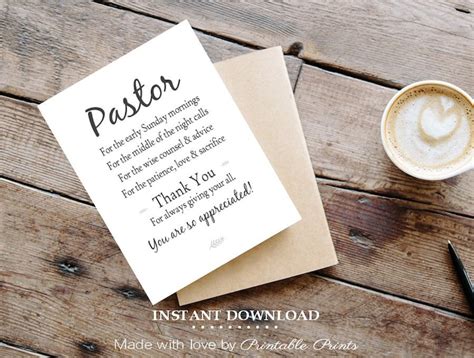 Printable Pastor Appreciation Cards