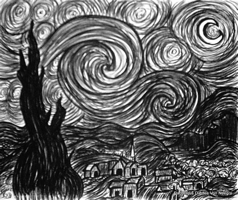 Starry Night Drawing By Darnillious Designs