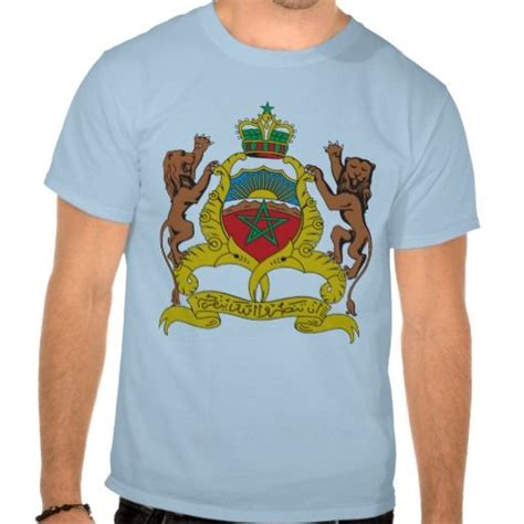 Morocco Coat Of Arms T Shirt Zazzle Shirts Coat Mens Tops