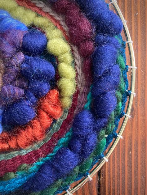 Circular Weaving Loom Weaving Multicolor Fiber Art Etsy