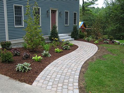 Our home had a simple walkway with cement pavers, which proved to be a hassle when we mowed the lawn. curved-brick-paver-walkway-inexpensive-pavers-for-walkway ...