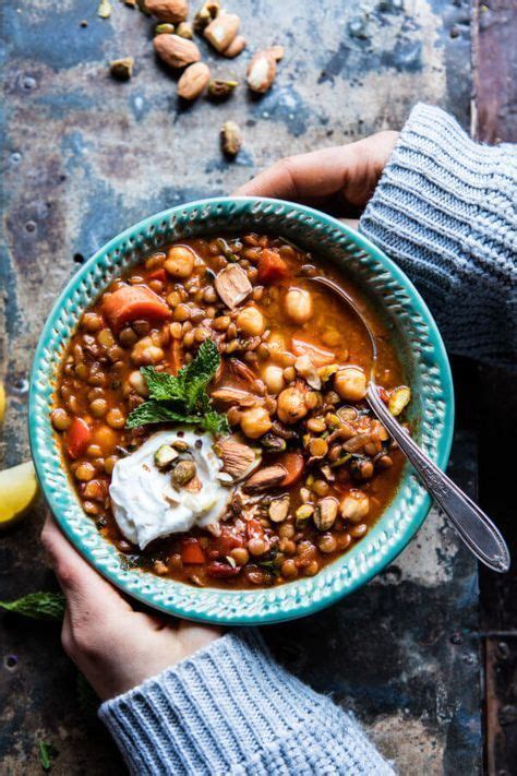 Stir in half of the parsley and cilantro, and all of the lemon juice. Crockpot Moroccan Lentil and Chickpea Soup. - Half Baked Harvest | Recipe | Slow cooker soup ...