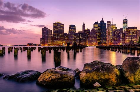Beautiful Sunset Over New York Foto And Bild Architektur Architektur