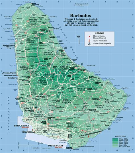 Barbados Map TravelQuaz Com