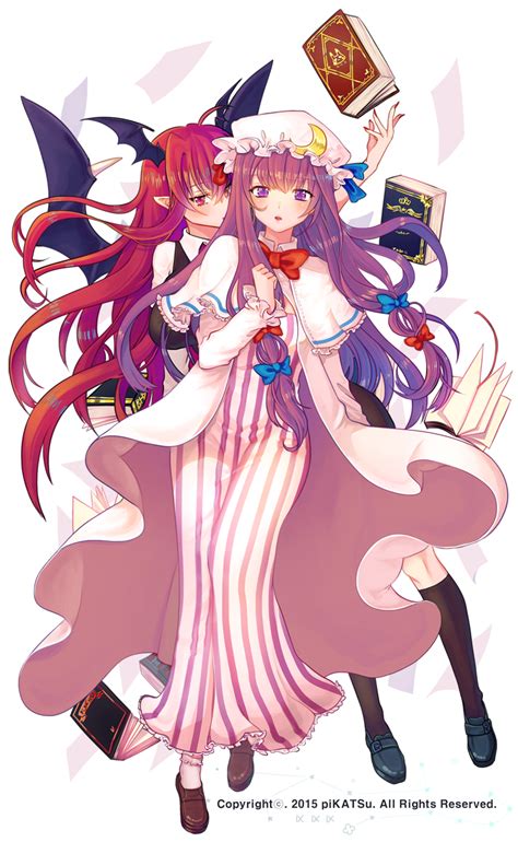 Patchouli Knowledge And Koakuma Touhou Drawn By Pikatsu Danbooru