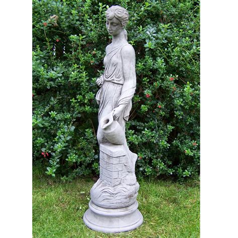 Large Roman Lady Hand Cast Stone Garden Ornament Statue Decor ⧫onefold