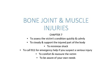 Bone Joint Muscle Injuries Chapter 7 To Assess