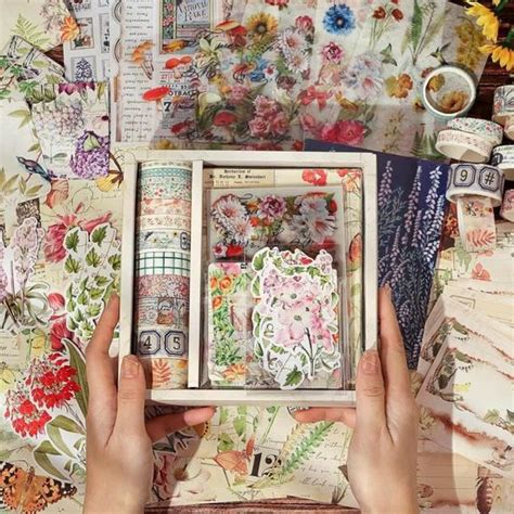 Kit De Scrapbooking De Plantes Junk Journal Kit Avec Washi Tape