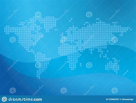 Abstract World Map On Blue Vector Background With Gradient Stock Vector