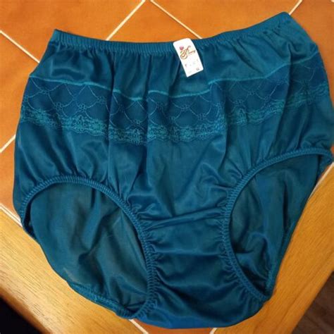 Large Green Silky Sheer Nylon Full Back Panties Knickers Briefs Ebay