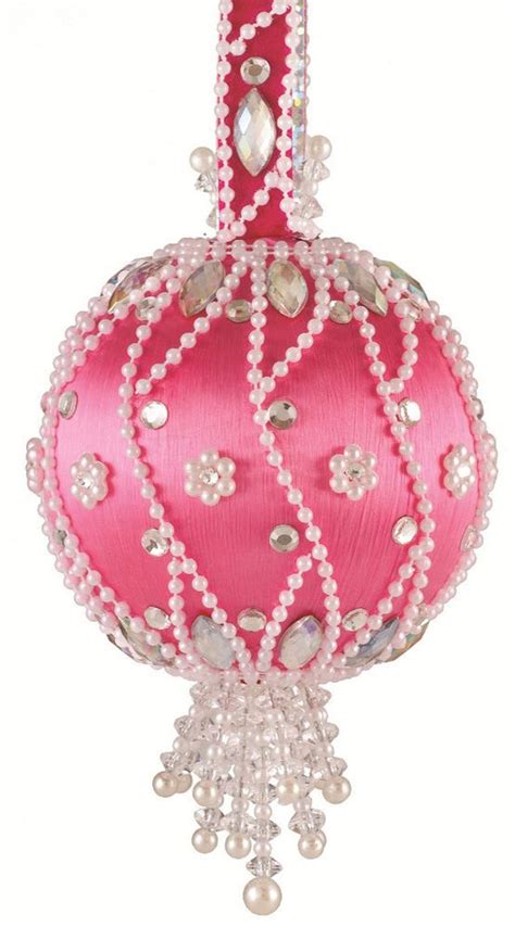 The Cracker Box Christmas Ornament Kit Moonlit Pearls Hot Pink Ball W